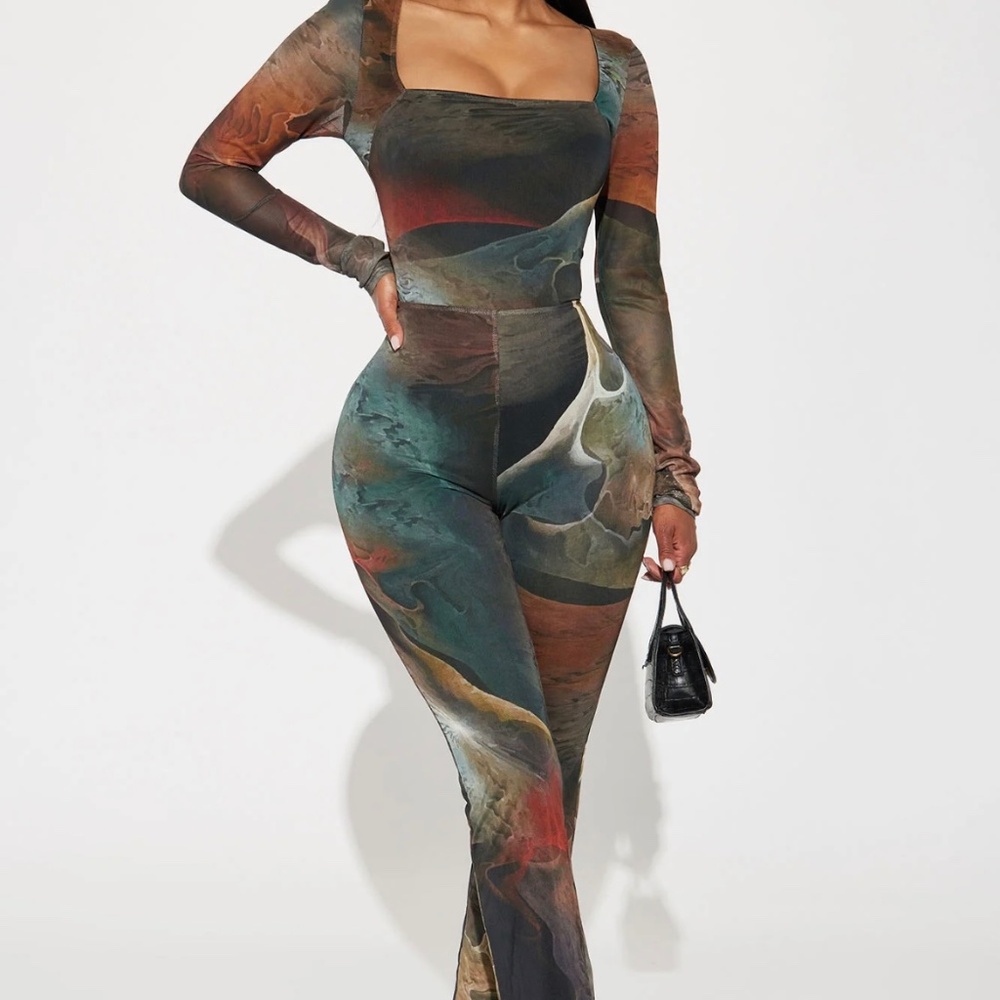 Fashion nova long sleeve mesh jumpsuit BRAND NEW TAGS ATTACHED